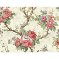 NH20404 - Brockhall English Floral Lilac Rose SJ Dixons Wallpaper