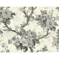 NH20410 - Brockhall Floral branch Beige Grey SJ Dixons Wallpaper
