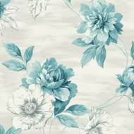 NH51302 - Stonyhurst Floral Poppies Sea Foam SJ Dixons Wallpaper