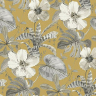 NH51003 - Stonyhurst Tropical Floral Gold SJ Dixons Wallpaper