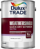 Dulux Trade Weathershield Quick Drying Satin Pure Brilliant White 5 Litres