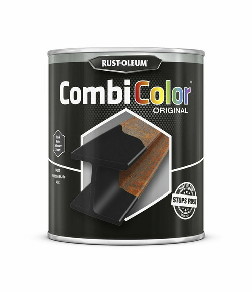 750ml Rustoleum Combicolor Original Solvent Oil Based Matt Black Metal