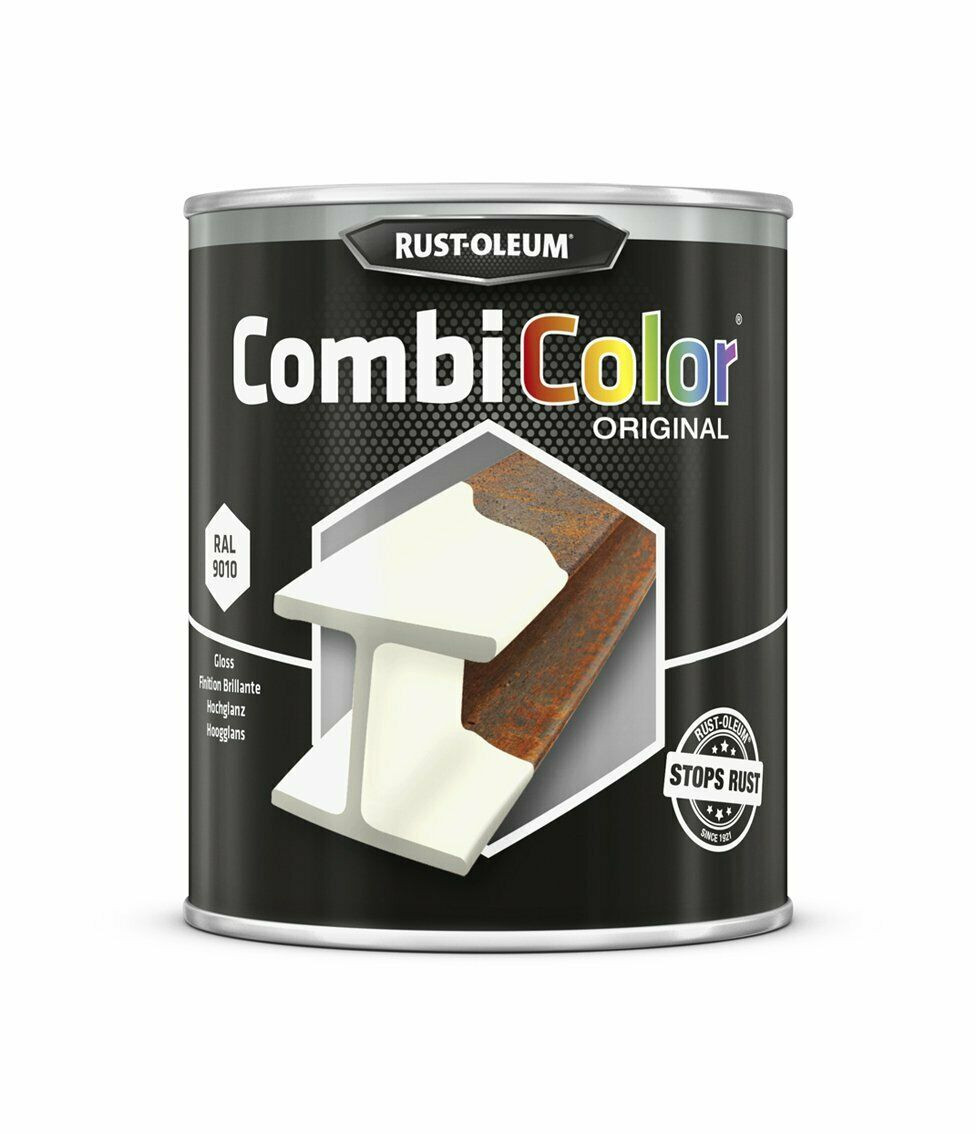 750ml Rustoleum Combicolor Original Solvent Oil Based Gloss White Metal ...