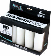 Axus Decor HD 4" Foam Mini Radiator Roller Sleeve White (Pack of 10)