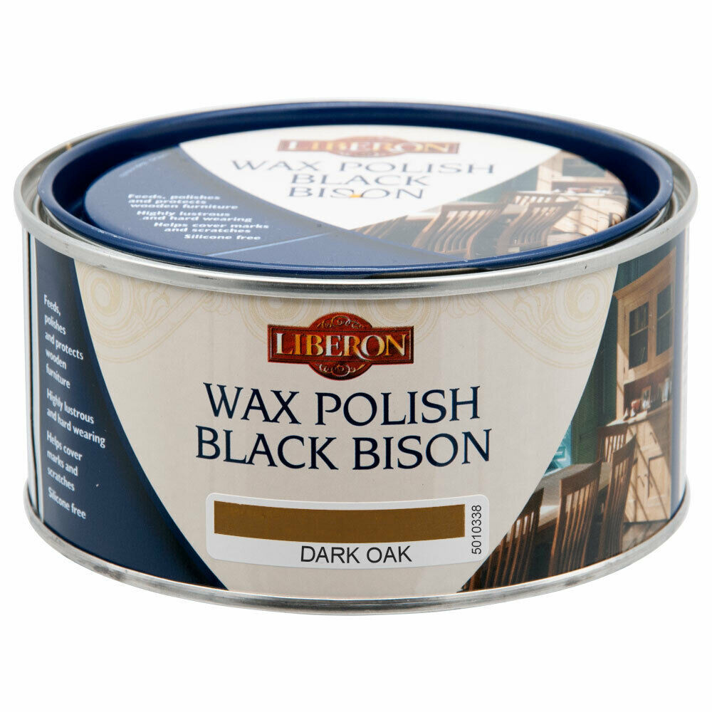 150ml Liberon Furniture Wax Polish Black Bison Dark Oak Shades Colour