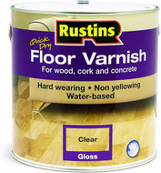 1lt Rustins Clear Gloss Quick Dry Water Based Floor Varnish