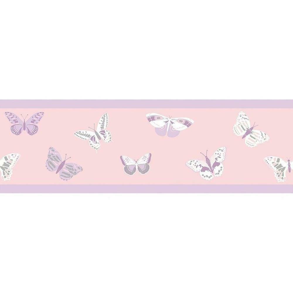 100895221 - Girl Power Butterflies Purple Casadeco Wallpaper Border -  Shades Colour Centre