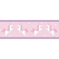 100905010 - Girl Power Unicorns Stars Purple Casadeco Wallpaper Border