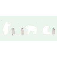 82866234 - Happy Dreams Polar Bear Penguins Blue Casadeco Wallpaper Border