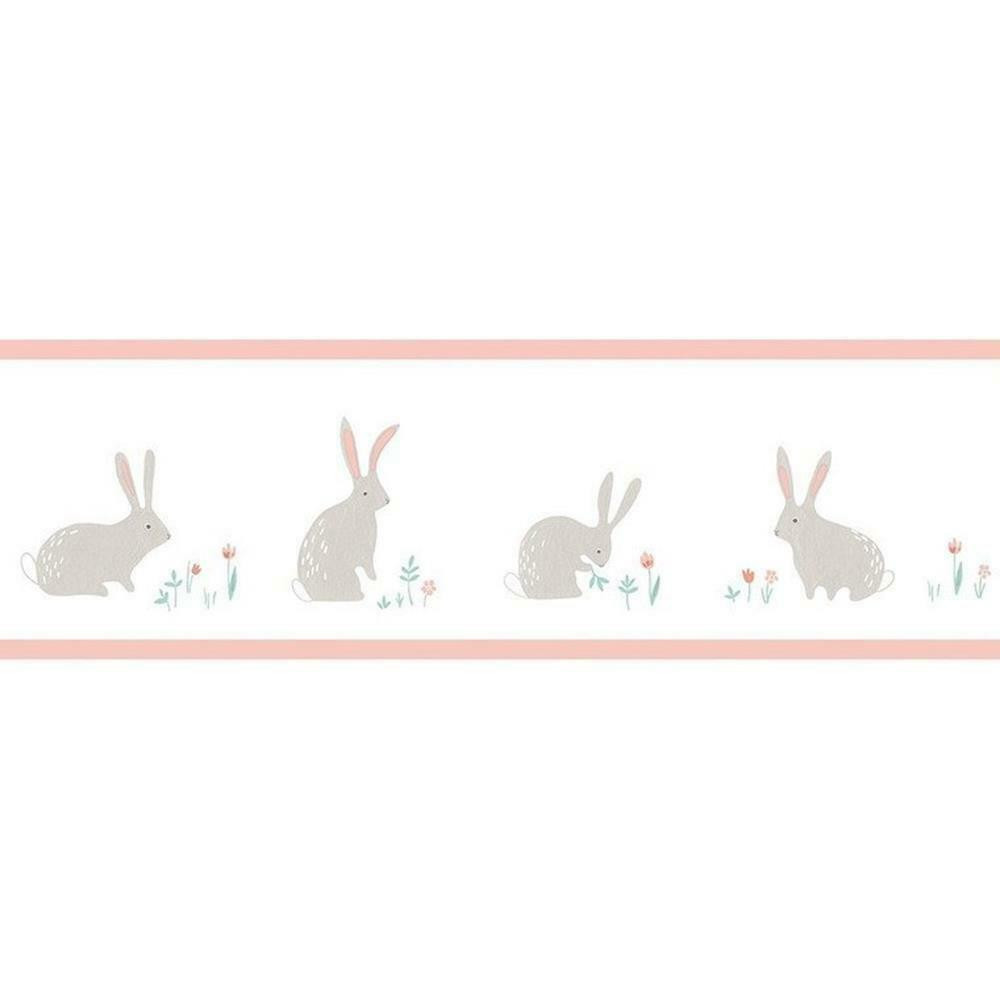 82894240 - Happy Dreams Bunny Rabbits Pink Casadeco Wallpaper Border -  Shades Colour Centre