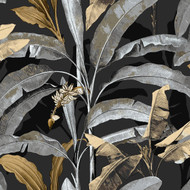 18542 - Into the Wild Banana Tree Black Galerie Wallpaper