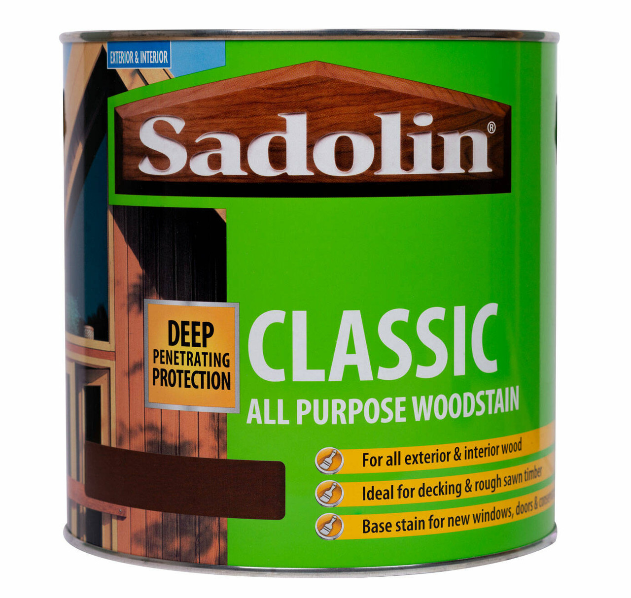 1lt Sadolin Classic Solvent Oil Based Woodstain Burma Teak Shades