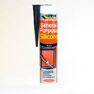 6 x 280ml Everbuild General Purpose Silicone Sealant Black