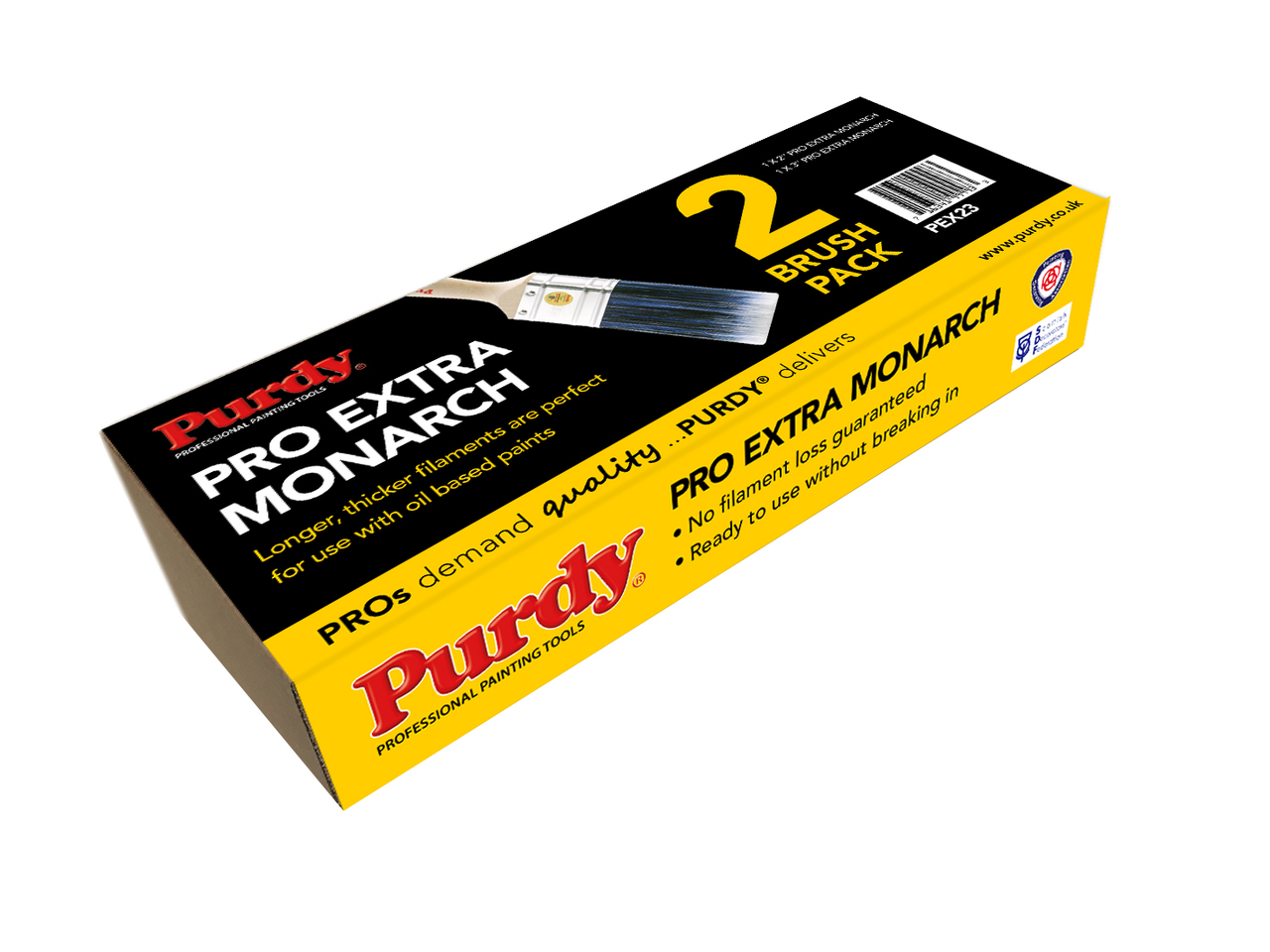 Purdy Pro Extra 2" & 3" Blue Stiff Bristle Synthetic Paint Brush Set