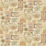 G12281 - Kitchen Recipes Wine Labels Multicoloured Galerie Wallpaper