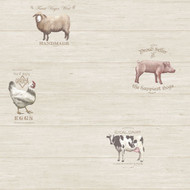 G12300 - Kitchen Recipes Farmyard Animals Multicoloured Galerie Wallpaper