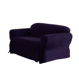 3 Pc.Slipcovers Set,Couch/Sofa+Loveseat+Chair Covers-DARK PURPLE color w/Stripes