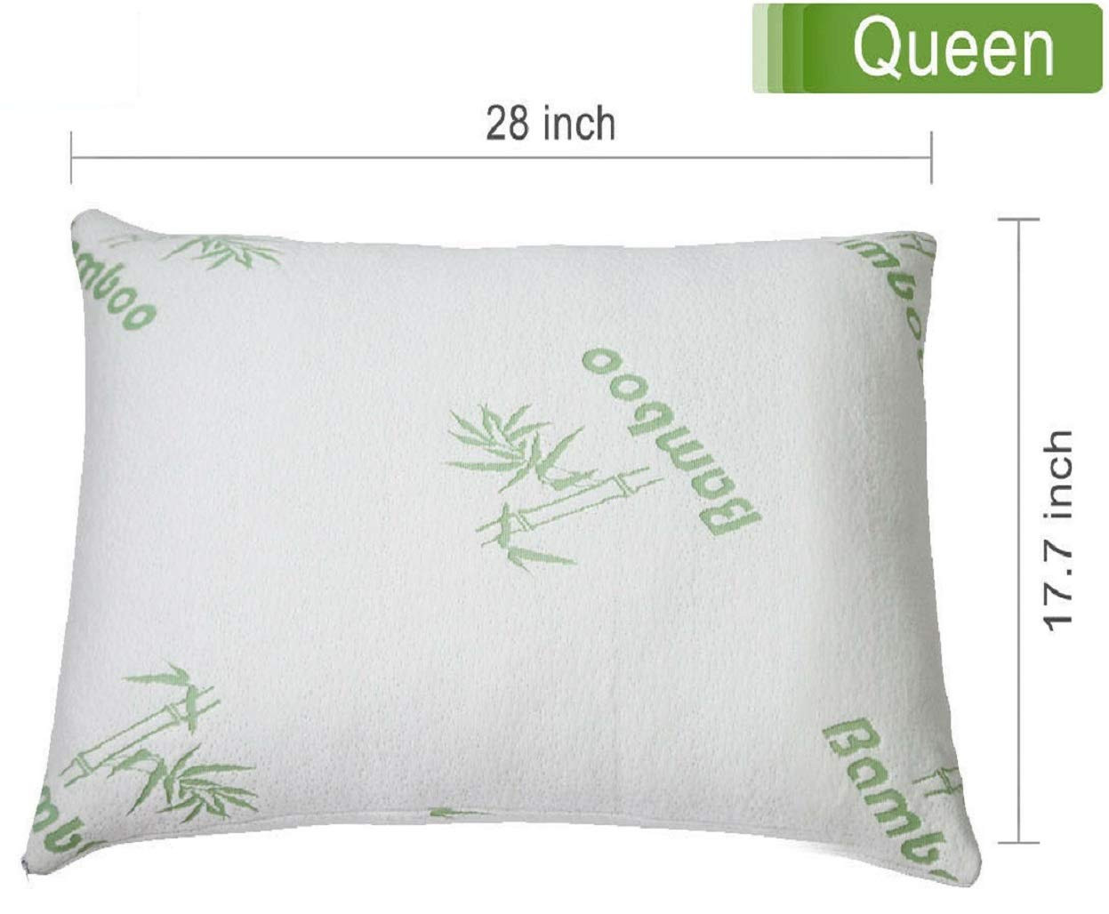 Cool Bamboo Pillow Adjustable Inner Back Stomach Side Sleeper Queen Size 
