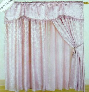 Window Curtains / Drapes attached Valance Liner Lilac