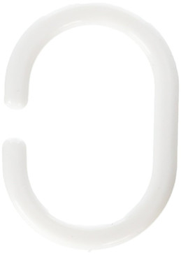 12 Shower Curtain Bath Drape Hook Hanger Ring (White)