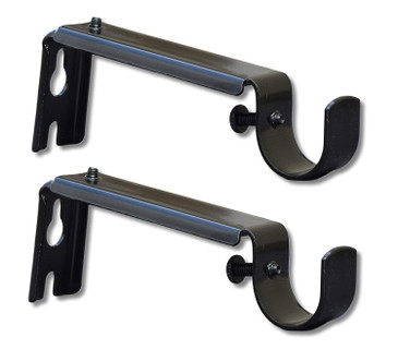 Orly's Dream Adjustable Curtain Rod Extension Brackets - ⅝ or ¾ Inch Rod (Black)