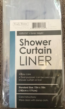 Orly's Dream Heavy Duty Shower Curtain liner, Hotel weight, 72" x 70" - Clear