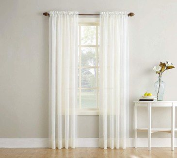 Orly's Dream Crushed Texture Sheer Voile 1 Panel Window Curtain 54" x 84" - White.