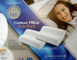 2 X Novaform Memory Foam Contour Pillow Quilt Theropuetic