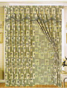 Palm Tree Curtains Drapes With Attached Valance Liner Orly S Dream