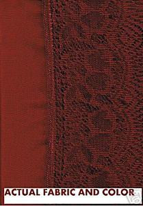 Maroon D.Red Voile Curtain +attached Silk Satin Valance