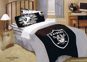 FULL/QUEEN Oakland Raiders NFL COMFORTER+SHEETS BEDDING