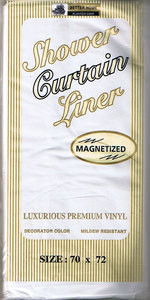 Magnetized VINYL Shower Curtain Liner half Heavy Duty