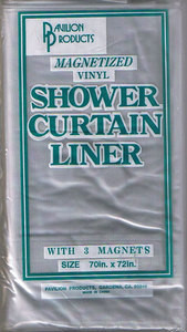 Magnetized VINYL Shower Curtain Liner Clear color - NEW