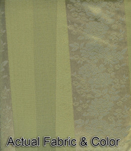 Window Rings Curtains / Drapes Set w/ TieBacks - Green