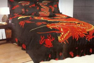 Queen "Dragon" Bed in a Bag 7 pc. Comforter Bedding Set