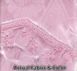 Window Curtains / Drapes with Valance & Liner - Pink