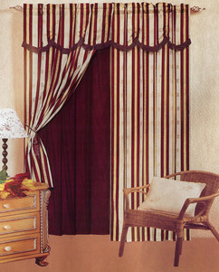 Window Curtains / Drapes with attached Valance & Liner
