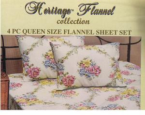 QUEEN 2009 New Collection FLANNEL 4 pc Cotton SHEET SET 167