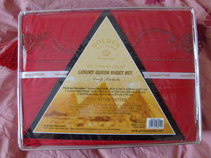 NEW Red Queen Luxury Sheet Set 100% Cotton Sateen 300tc