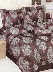 KING Jacquard Bed in a Bag 7 pc. Comforter Set - Brown