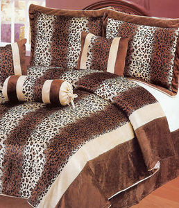 KING MicroFiber Bed in a Bag 7p Comforter Set - Leopard