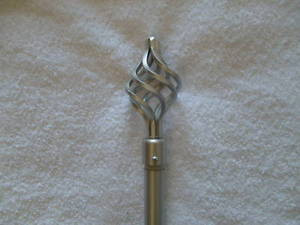 Curtain Drape Drapery EXTENDABLE ROD Set 96"-172"Silver 1031