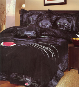 King Egyptian Black Panther Comforter Bed-in-a-Bag 7pc.