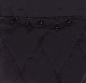 Fabric Diamond Stitch Shower Curtain w/ Vinyl - Black