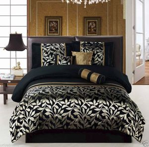 KING size Bed in a Bag 7pcs Luxurious Comforter Bedding/Bed Ensemble Set - Leaf