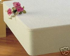 Baby Crib / Mini Crib Mattress Protector Terry Toweling & PVC Vinyl - White