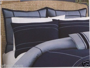 Over Size TWIN 6 pc Navy Blue HOTEL COLLECTION Bed Bedding NAUTICA Comforter Set