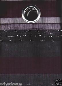 New Elegant Metal Grommet See-Through Sheer Curtain Set "Morgan" - DARK BROWN