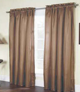 Solid Thermal Insulated, 2 Panels Rod Pocket  Blackout Curtain  84"L - TAUPE