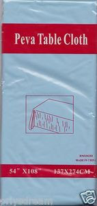 NEW Peva Table Cloth 54" x 108" (137cm x 274cm) - LIGHT BLUE